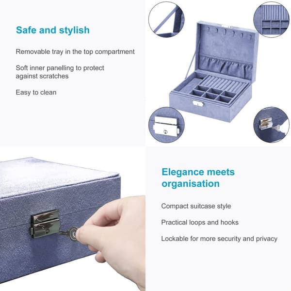 Smyckeskrin av hög kvalitet Smyckeskrin Tillbehörslåda För förvaring av ringar, kedjor, klockor, örhängen och armband