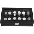 Miniatyrbild 4 av 6: Rootz Watch Box - Klockförvaring - 12 fack - Sammet - PU - Metallspänne - Svart - 36,2 X 9 X 21,3 cm