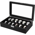 Miniatyrbild 5 av 6: Rootz Watch Box - Klockförvaring - 12 fack - Sammet - PU - Metallspänne - Svart - 36,2 X 9 X 21,3 cm