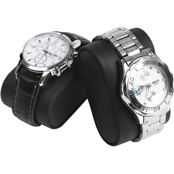 Rootz Watch Box - Klockförvaring - 12 fack - Sammet - PU - Metallspänne - Svart - 36,2 X 9 X 21,3 cm