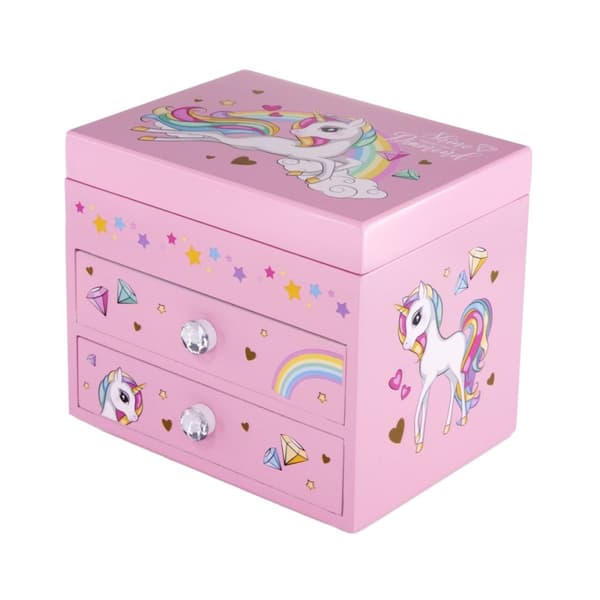Smyckeskrin I Trä Unicorn Rosa - TInka