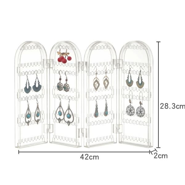INF Akryl Örhänge Display Organizer Vikbar Halsband Hängare Transparent M