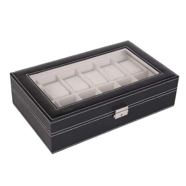 Klockbox - NYHET - 12 klockor - Läder - Silver - Chic