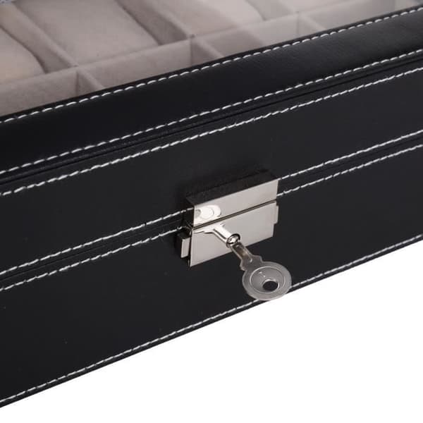 Klockbox - NYHET - 12 klockor - Läder - Silver - Chic