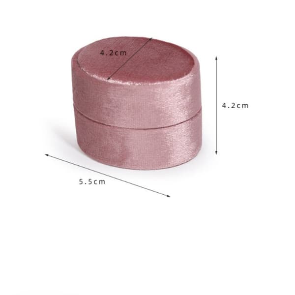 INF Rund sammetsringlåda Rosa