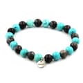 Miniatyrbild 1 av 3: Stenar och mineraler. Labradorite + Turquoise Beads Armband 8 mm. Tillverkad i Frankrike.