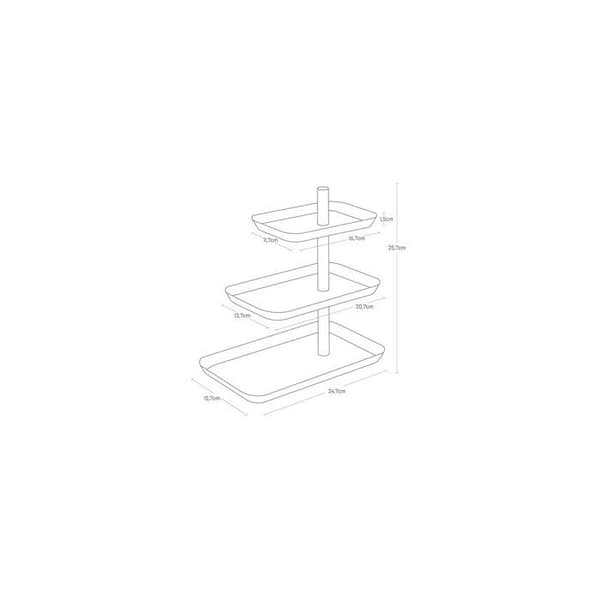 YAMAZAKI - Smyckeshängare 3 våningar med roterande brickor H25,5 cm - Svart-Svart