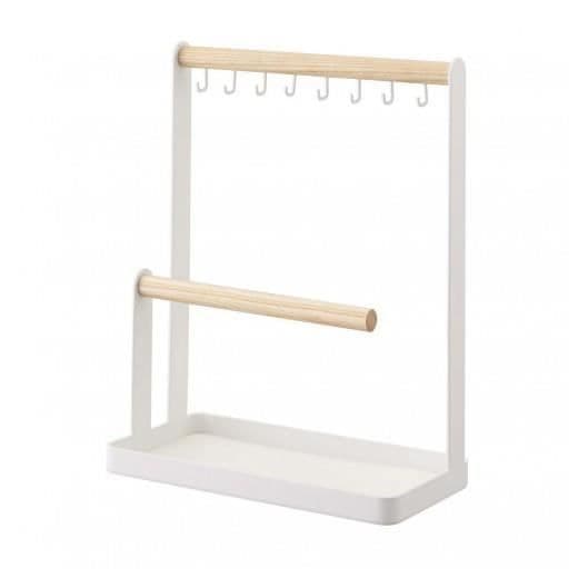 Smyckeshållare - Yamazaki - Vit - Stål och trä - 20x10,5x28,5 cm - Blandat