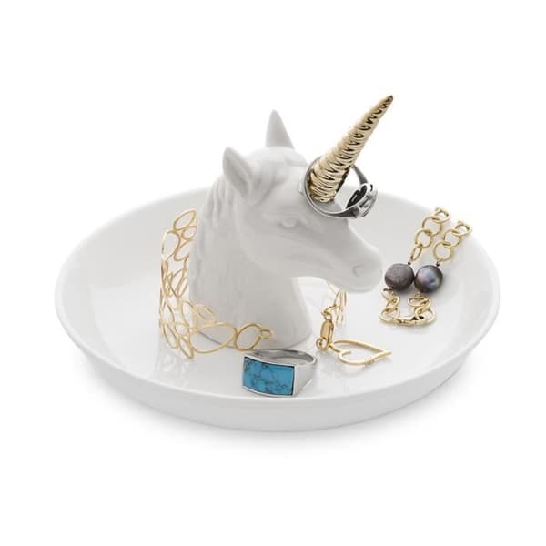 Ringhållare - Maestro Gift - Giant Unicorn - Keramik - Vit och Guld - Blandat