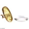 Miniatyrbild 1 av 2: Stöd ring - Gammalt guld - Ovalt - 16 x 39 mm - Cabochon att dekorera - Justerbar ring
