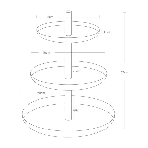 3-plans köksdisplay - H24 cm