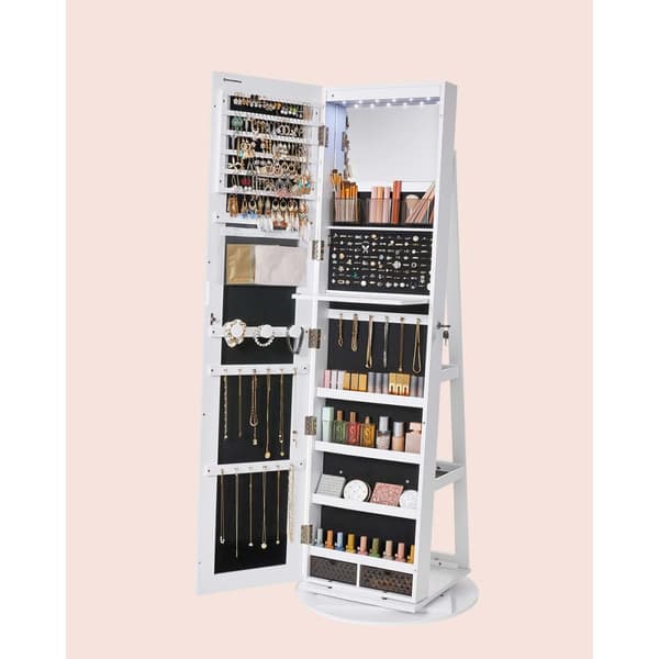 Fristående smyckesförvaring med spegel - H162 cm