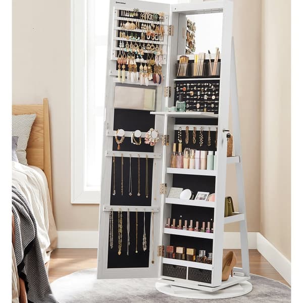 Fristående smyckesförvaring med spegel - H162 cm