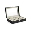 Miniatyrbillede 8 af 8: Watchbox - 12 ure - glaslåg - sort