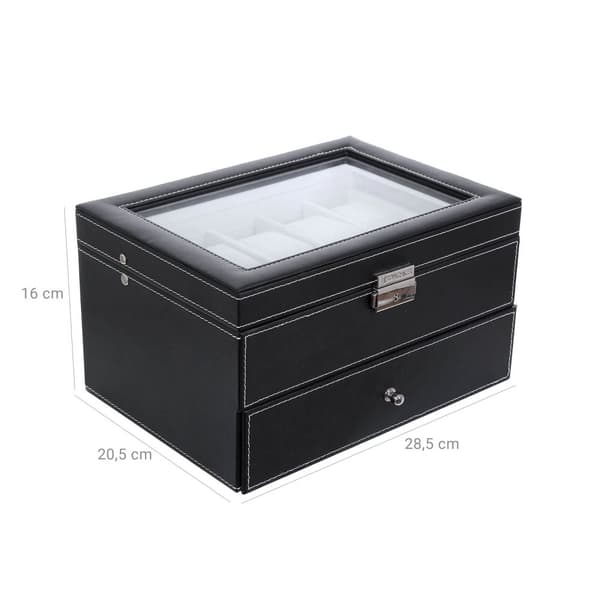Watchbox - 20 kelloa - lasikansi - musta