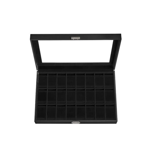 Watch Box - Lockable - Organizer - Black