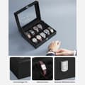 Miniatyrbillede 3 af 4: Watchbox til 10 ure - Watch Box - Glass låg - sort