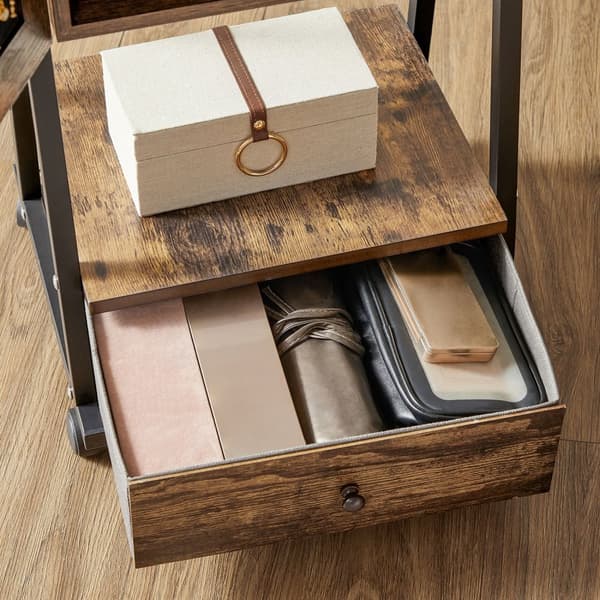 Smykkeskab - Mirror Cabinet on Wheels - Lockable - Med skuffe - Brown