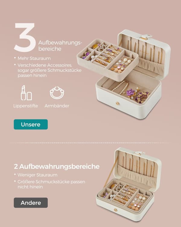 Smycken box för större tillbehör-gift idé-wolkwit