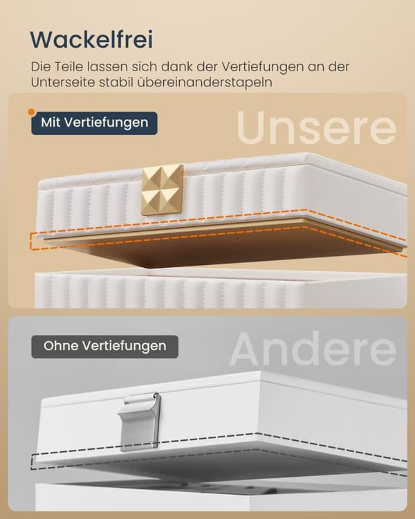 Smykkeskrin med spejl og 4 niveauer af Wolkwit