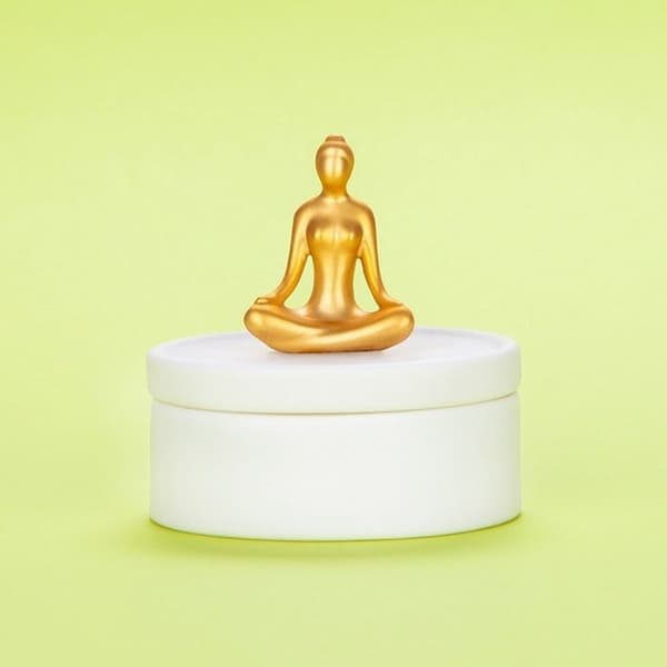 Smyckeskrin - Balvi - Yoga - Porslin - Guld - 10,9x9,8x9,8 cm