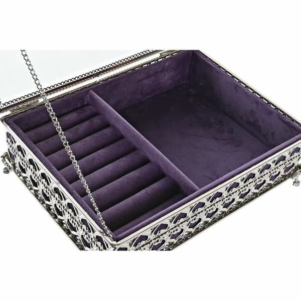 smyckeskrin av metall i glas (24 x 18 x 7 cm)