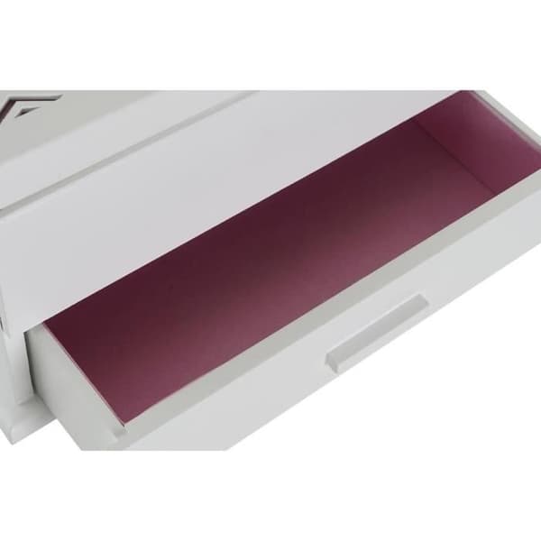 smyckeskrin klar rosa vit glas mdf trä 30 x 17 x 24 cm