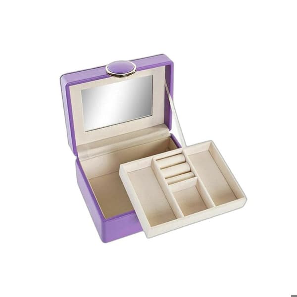 Smyckeskrin - Ej specificerad - Lila - 23 x 17 x 10 cm - Polyuretan - MDF trä