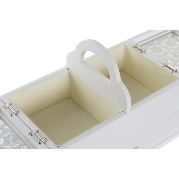 Smyckeskrin - Ej specificerat - Elfenbensvitt glas - MDF-trä - 30 x 17 x 24 cm - Vuxna kvinnor