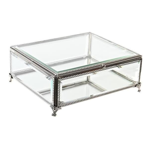 Smyckeskrin - Ej specificerad - 25 x 21 x 10 cm - Glas - Metall - Elegant