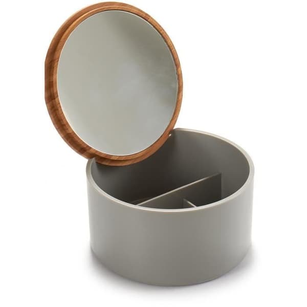 Smyckesask - Arte Regal - 13,5 x 7 cm - Grå/naturligt trä - 3 fack - För kvinnor