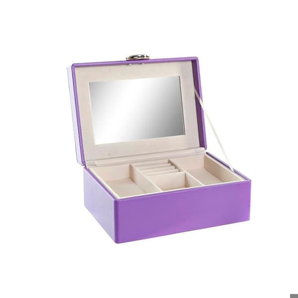 Smyckeskrin - Ej specificerad - Lila - 23 x 17 x 10 cm - Polyuretan - MDF trä