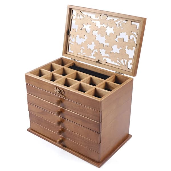 Puinen korurasia, 35 lokeroa, elegantti muotoilu,Ruskea