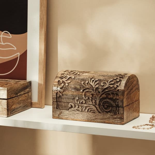 Smyckeskrin | FLOAR | räfflad trä | 19x11x11 cm | 727696