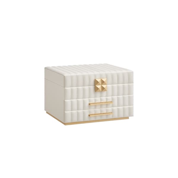 Smyckeskrin, SONGMICS HOME ANAH, 21,5 x 24 x 15,8 cm, molnvit.