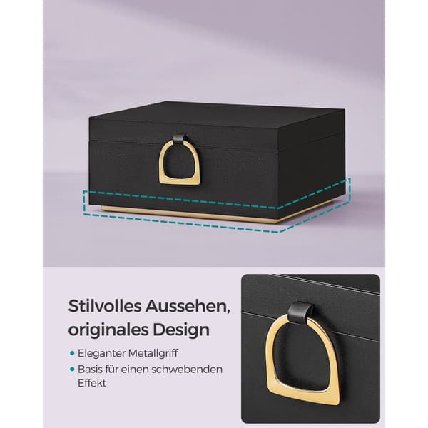 Smyckeskrin, SONGMICS, 20,5 x 24 x 11 cm, Svart.