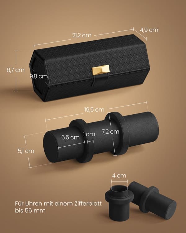 Uræske, SONGMICS HOME RONNE, 9,8 x 21,2 x 8,7 cm, Sort.