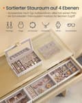 Miniatyrbillede 4 af 6: Smykkeskrin, SONGMICS HOME ANAH, 17 x 28 x 20,5 cm, Skyhvid.