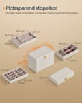 Miniatyrbillede 5 af 6: Smykkeskrin, SONGMICS HOME ANAH, 17 x 28 x 20,5 cm, Skyhvid.