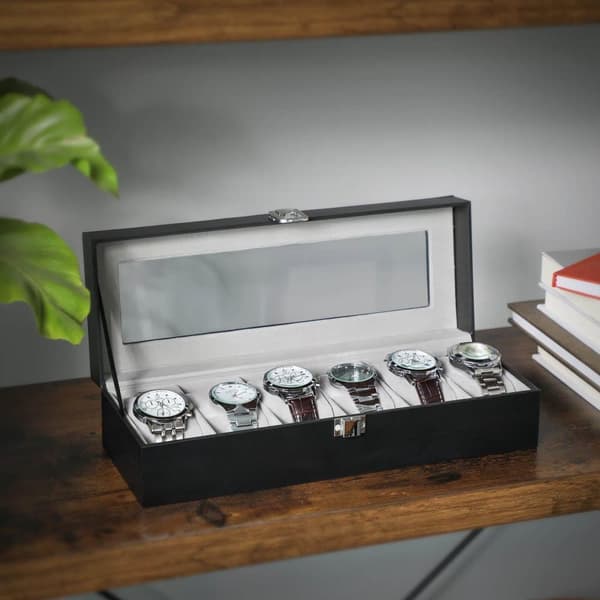 Klockbox, SONGMICS, 30x11.2x8 cm, Svart