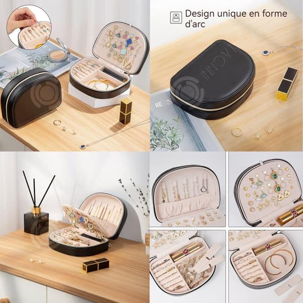 INN smyckeskrin 17x5,3x12,5 cm 2-vånings resesmyckeskrin Liten bärbar skalformad smyckeskrin Prydnadsskrin