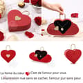 Miniatyrbild 3 av 4: INN Red Heart Shape presentask för alla hjärtans dag bröllop Stereo med väska rymmer örhängen och halsband