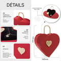 Miniatyrbild 2 av 4: INN Red Heart Shape presentask för alla hjärtans dag bröllop Stereo med väska rymmer örhängen och halsband