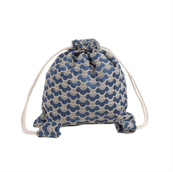 INF Vintage smykkepose, fløyelspose med snøring til armbånd, buddhistiske perler Mørke blå