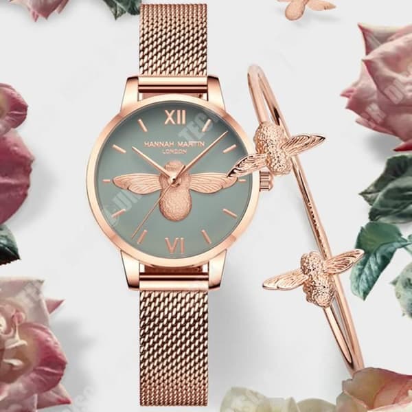 TD® Little Bee Swarovski Japanese Movement Watch Presentbox Live Supply Damer Trendig klocka med bälte