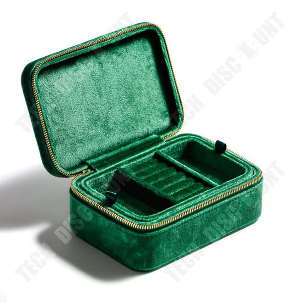 TD® Velvet Jewelry Organizer Resesmyckeskrin Smyckeskrin för ringar och örhängen Present för kvinnor