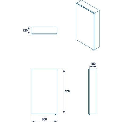 Croydex Colorado Armoire 1 dörr Inox