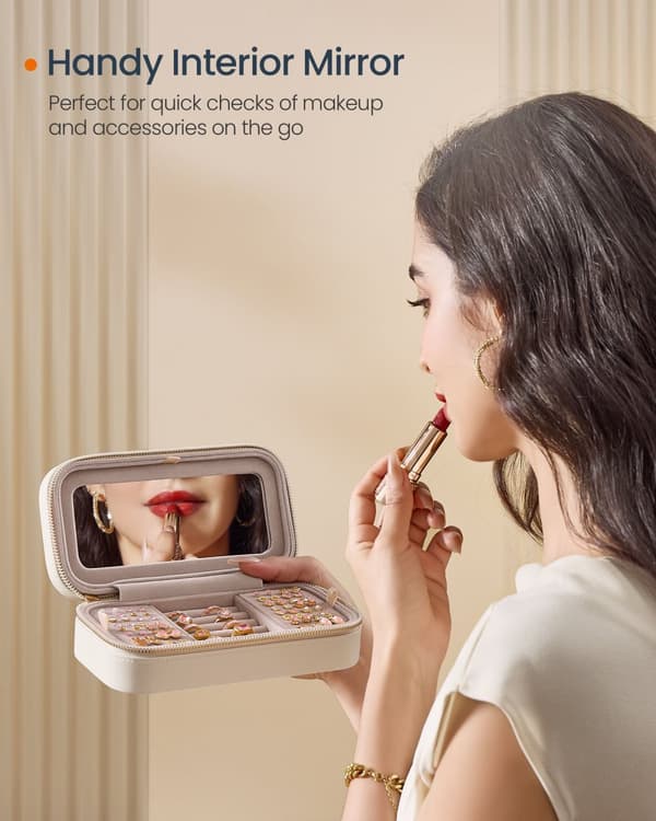 Liten smyckesbox - molnig vit - Elegant & kompakt