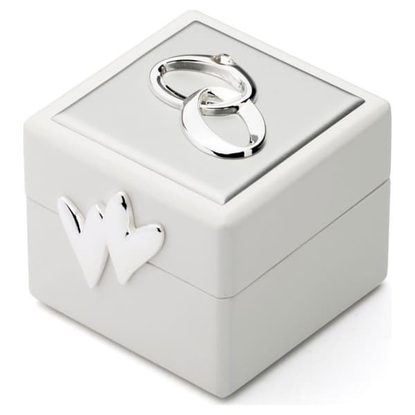 Ringbox - Zilverstad - Silver - 66 x 60 x 55 mm - Ljus trä - Anpassningsbar gravyr