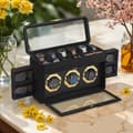 Miniatyrbillede 1 af 5: Urboks til 9 ure, glasvinduer på toppen og fronten, justerbar urindehaver